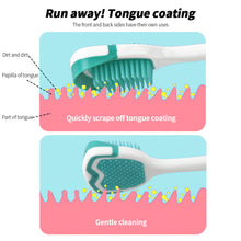 Load image into Gallery viewer, Soft Silicone Fresh Breath Cleaning Tongue Coating Brush Odor Tongue Coating Cleaner 2-in-1 Tongue Coating Scraper
