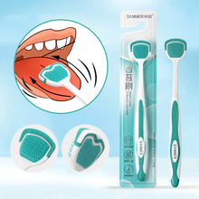 Load image into Gallery viewer, Soft Silicone Fresh Breath Cleaning Tongue Coating Brush Odor Tongue Coating Cleaner 2-in-1 Tongue Coating Scraper
