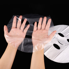 Load image into Gallery viewer, Transparent Disposable Plastic Facial Mask Face Cleaner Mask Neck Stickers Paper PE Masks Wrap Facial Beauty Healthy Tools

