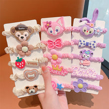 Load image into Gallery viewer, 5pcs/set Children Cute Cartoon Hair Rope Set Flower Highly Elastic Durable Rubber Band Headband Hair Accessories
