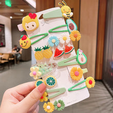 Load image into Gallery viewer, 14pcs/set Cute Rainbow Girl Hairpin Creative Cartoon Women Sun Cloud Princess Embroidery Hairpin Children Fashion Hair Accessories
