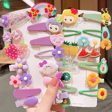 Load image into Gallery viewer, 14pcs/set Cute Rainbow Girl Hairpin Creative Cartoon Women Sun Cloud Princess Embroidery Hairpin Children Fashion Hair Accessories
