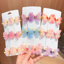 Load image into Gallery viewer, 6pcs/set 3D Butterfly Children's Hairpin Cute Candy Color Headwear Simple Fashion Baby Hair Clip Children Hair Accessories
