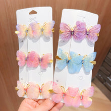 Load image into Gallery viewer, 6pcs/set 3D Butterfly Children's Hairpin Cute Candy Color Headwear Simple Fashion Baby Hair Clip Children Hair Accessories
