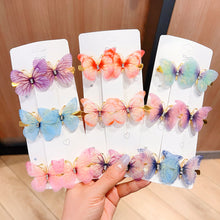 Load image into Gallery viewer, 6pcs/set 3D Butterfly Children's Hairpin Cute Candy Color Headwear Simple Fashion Baby Hair Clip Children Hair Accessories
