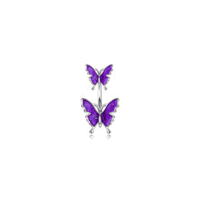 Load image into Gallery viewer, Purple Butterfly Navel Nail Smooth Stainless Steel Personality Universal Navel Button Navel Ring Piercing Jewelry Women Accessories
