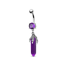 Load image into Gallery viewer, Purple Butterfly Navel Nail Smooth Stainless Steel Personality Universal Navel Button Navel Ring Piercing Jewelry Women Accessories
