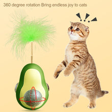 Load image into Gallery viewer, 1Pc Cat Avocado Tumbler Toy with Ball Feather Catnip Cat Interactive Feather Toys Pet Bumbler Funny Toy Kitten Toys

