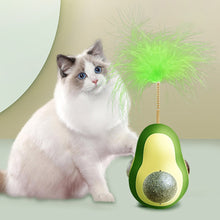 Load image into Gallery viewer, 1Pc Cat Avocado Tumbler Toy with Ball Feather Catnip Cat Interactive Feather Toys Pet Bumbler Funny Toy Kitten Toys
