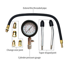 Load image into Gallery viewer, 3Pcs/8Pcs Set Car Motorcycle 0-300psi Gasoline Engine Compression Tester Auto Petrol Gas Engine Cylinder Automobile Pressure Gauge Tester Automotive Test Kit
