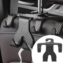Load image into Gallery viewer, 2 in 1 Car Seat Headrest Hook and Phone Stand Headrest Hanging Holder Carbon Fibre Pattern Car Rear Seat Storage Hanger
