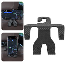 Load image into Gallery viewer, 2 in 1 Car Seat Headrest Hook and Phone Stand Headrest Hanging Holder Carbon Fibre Pattern Car Rear Seat Storage Hanger
