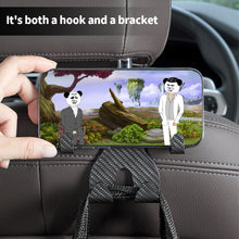 Load image into Gallery viewer, 2 in 1 Car Seat Headrest Hook and Phone Stand Headrest Hanging Holder Carbon Fibre Pattern Car Rear Seat Storage Hanger
