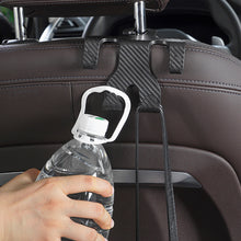 Load image into Gallery viewer, 2 in 1 Car Seat Headrest Hook and Phone Stand Headrest Hanging Holder Carbon Fibre Pattern Car Rear Seat Storage Hanger
