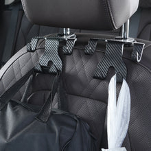 Load image into Gallery viewer, 2 in 1 Car Seat Headrest Hook and Phone Stand Headrest Hanging Holder Carbon Fibre Pattern Car Rear Seat Storage Hanger
