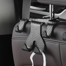 Load image into Gallery viewer, 2 in 1 Car Seat Headrest Hook and Phone Stand Headrest Hanging Holder Carbon Fibre Pattern Car Rear Seat Storage Hanger

