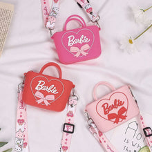 Load image into Gallery viewer, Barbie Bag Net Red Shoulder Bag Children's Cute Love Crossbody Bag Fashion Pink Silicone Cartoon Heart Shoulder Bag
