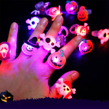 Load image into Gallery viewer, Halloween Glow Bracelet Ring LED Light Pumpkin Ghost Skull Ring Bracelet Kids Gift Halloween Decoration Supply
