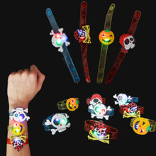 Load image into Gallery viewer, Halloween Glow Bracelet Ring LED Light Pumpkin Ghost Skull Ring Bracelet Kids Gift Halloween Decoration Supply
