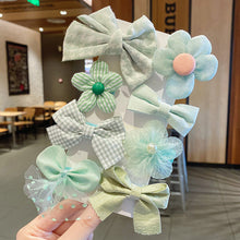 Load image into Gallery viewer, 8PCS/SET Children's Cute Lace Bow Flower Hair Accessories Set Simple Girls Braid Bangs Broken Clip
