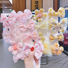 Load image into Gallery viewer, 8PCS/SET Children's Cute Lace Bow Flower Hair Accessories Set Simple Girls Braid Bangs Broken Clip
