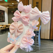 Load image into Gallery viewer, 8PCS/SET Children's Cute Lace Bow Flower Hair Accessories Set Simple Girls Braid Bangs Broken Clip

