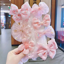 Load image into Gallery viewer, 8PCS/SET Children's Cute Lace Bow Flower Hair Accessories Set Simple Girls Braid Bangs Broken Clip
