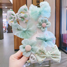 Load image into Gallery viewer, 8PCS/SET Children's Cute Lace Bow Flower Hair Accessories Set Simple Girls Braid Bangs Broken Clip

