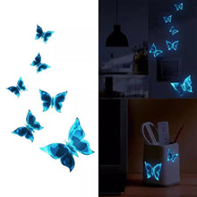 Load image into Gallery viewer, Luminous Double Layer 3D Butterfly Wall Stickers Home Room Decor Butterflies For Wedding Decoration Magnet Fridge Decals
