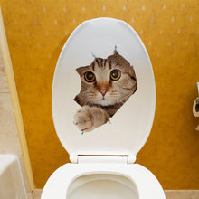 Load image into Gallery viewer, Cat Vivid 3D Look Hole Wall Sticker Bathroom Toilet Decorations Kids Gift Kitchen Cute Home Decor Decal Mural Animal Wall Poster
