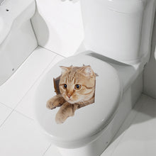 Load image into Gallery viewer, Cat Vivid 3D Look Hole Wall Sticker Bathroom Toilet Decorations Kids Gift Kitchen Cute Home Decor Decal Mural Animal Wall Poster
