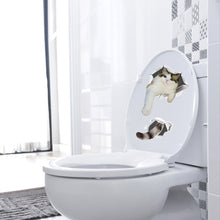 Load image into Gallery viewer, Cat Vivid 3D Look Hole Wall Sticker Bathroom Toilet Decorations Kids Gift Kitchen Cute Home Decor Decal Mural Animal Wall Poster
