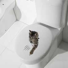 Load image into Gallery viewer, Cat Vivid 3D Look Hole Wall Sticker Bathroom Toilet Decorations Kids Gift Kitchen Cute Home Decor Decal Mural Animal Wall Poster
