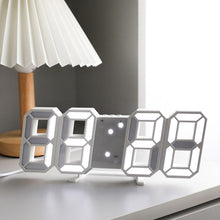 Load image into Gallery viewer, 3D LED Digital Clock Luminous Fashion Wall Clock Multifunctional Creative USB Plug in Electronic Clock Home Decoration
