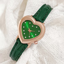 Load image into Gallery viewer, 1Pc Love Little Green Watch Fashion Women's Watch Small Group Light Luxury Heart shaped Women's Watch
