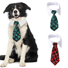 Load image into Gallery viewer, 1Pc Dog Cat Striped Bow Tie Animal Striped Bowtie Collar Pet Adjustable Neck Tie White Collar Dog Necktie For Party Wedding Tie
