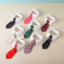 Load image into Gallery viewer, 1Pc Dog Cat Striped Bow Tie Animal Striped Bowtie Collar Pet Adjustable Neck Tie White Collar Dog Necktie For Party Wedding Tie
