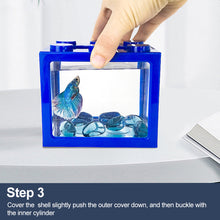 Load image into Gallery viewer, 1Pc Multicolor Aquarium Tank Gift Stackable Building Block Betta Fish Cages Ornamental Mini Aquarium Betta Fish Box Accessories
