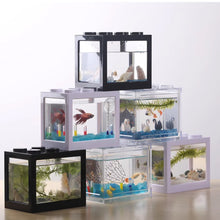 Load image into Gallery viewer, 1Pc Multicolor Aquarium Tank Gift Stackable Building Block Betta Fish Cages Ornamental Mini Aquarium Betta Fish Box Accessories
