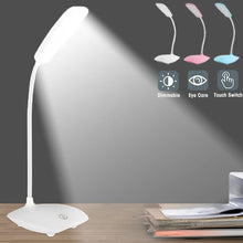 Load image into Gallery viewer, Dimmable LED Desk Lamp Touch Table Lamp DC5V USB Powered Night Light Touch 3 Gear Dimming Portable Book Reading Lamp
