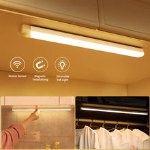 Load image into Gallery viewer, Wire-free Motion Sensor LED Under Cabinet Lamp Rechargeable Dimmable Charge and Plug Stairs Closet Room Aisle Tube Bulb
