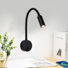Load image into Gallery viewer, Bedside Working Study Reading Lamp Wall Lamp Wiring Installation 3W LED Book Lamp Wall Night Light Bedroom Study Lamp Spot Plug Cord

