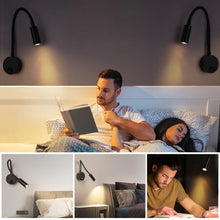 Load image into Gallery viewer, Bedside Working Study Reading Lamp Wall Lamp Wiring Installation 3W LED Book Lamp Wall Night Light Bedroom Study Lamp Spot Plug Cord
