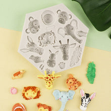 Load image into Gallery viewer, 3D Simulation Forest Animal Lion Elephant Zebra Silicone Mold Fondant Silicone Mould DIY Chocolate Cookie Baking Mold Cake DIY Decorating Tool

