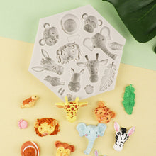Load image into Gallery viewer, 3D Simulation Forest Animal Lion Elephant Zebra Silicone Mold Fondant Silicone Mould DIY Chocolate Cookie Baking Mold Cake DIY Decorating Tool

