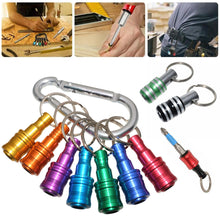 Load image into Gallery viewer, 5/6/7Pcs 1/4inch Hex Shank Screwdriver Bits Holder Extension Bar Drill Screw Adapter Quick Release Keychain Easy Change Repair Tools
