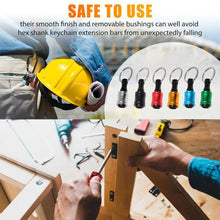 Load image into Gallery viewer, 5/6/7Pcs 1/4inch Hex Shank Screwdriver Bits Holder Extension Bar Drill Screw Adapter Quick Release Keychain Easy Change Repair Tools
