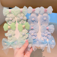 Load image into Gallery viewer, 10pcs Girls Sweet Mesh Hair Bands for Kids Children Bow Scrunchies Hair Ties Hair Rope Hair Circle Baby Hair Accessories
