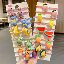 Load image into Gallery viewer, 10pcs Korean Style Cute Children Elastic Hair Bands for Kids Girls Cartoon Bow Scrunchies Hair Rope Sweet Hair Circle Baby Hair Accessories
