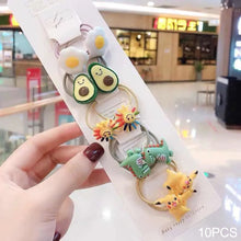 Load image into Gallery viewer, 10pcs Korean Style Cute Children Elastic Hair Bands for Kids Girls Cartoon Bow Scrunchies Hair Rope Sweet Hair Circle Baby Hair Accessories
